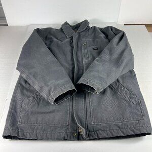 Walls Canvas Chore Jacket Extra Large Grey Faded Sherpa Lined Full Zip Work Wear